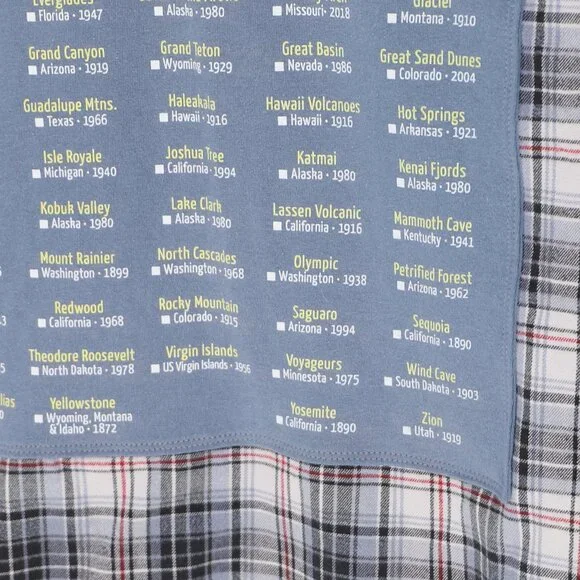 NATIONAL PARKS UPCYCLED REWORKED Flannel Shirt Size L - Picture 4 of 5